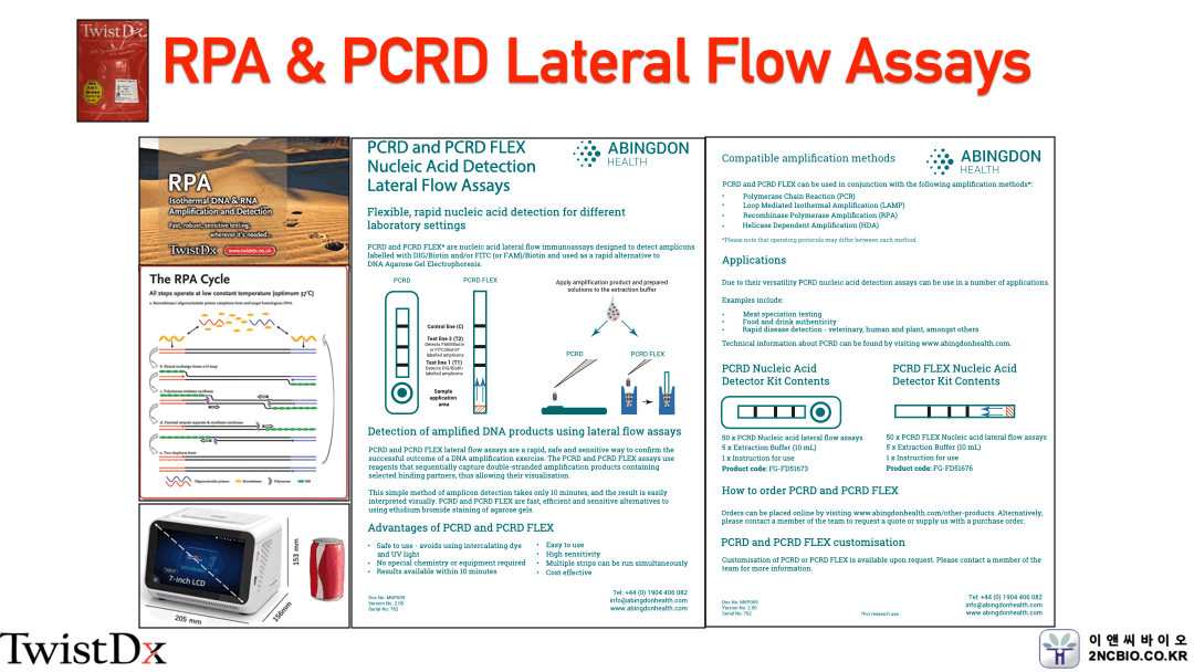 TwistAmp RPA + PCRD Lateral Flow Assays : Recomninase Polymerase ...
