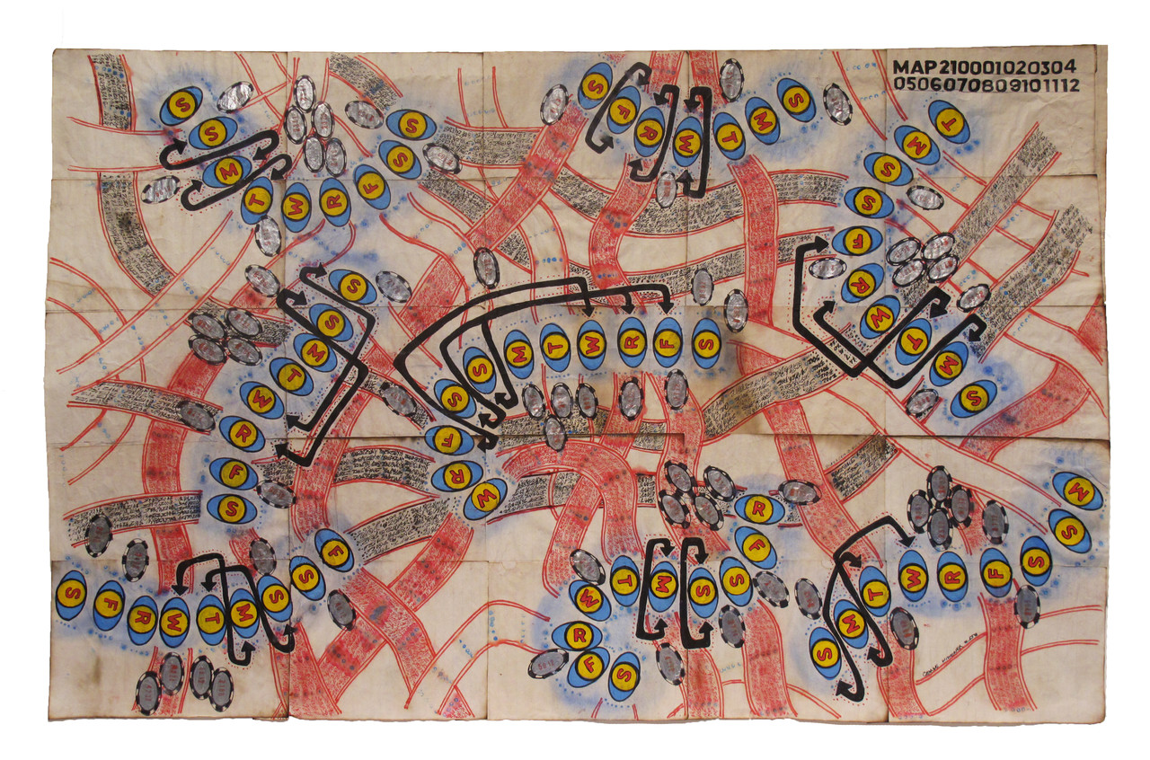 George Widener, MAP 210001020304, 2020, Mixed media on paper, 65 x 99 cm, GW 011