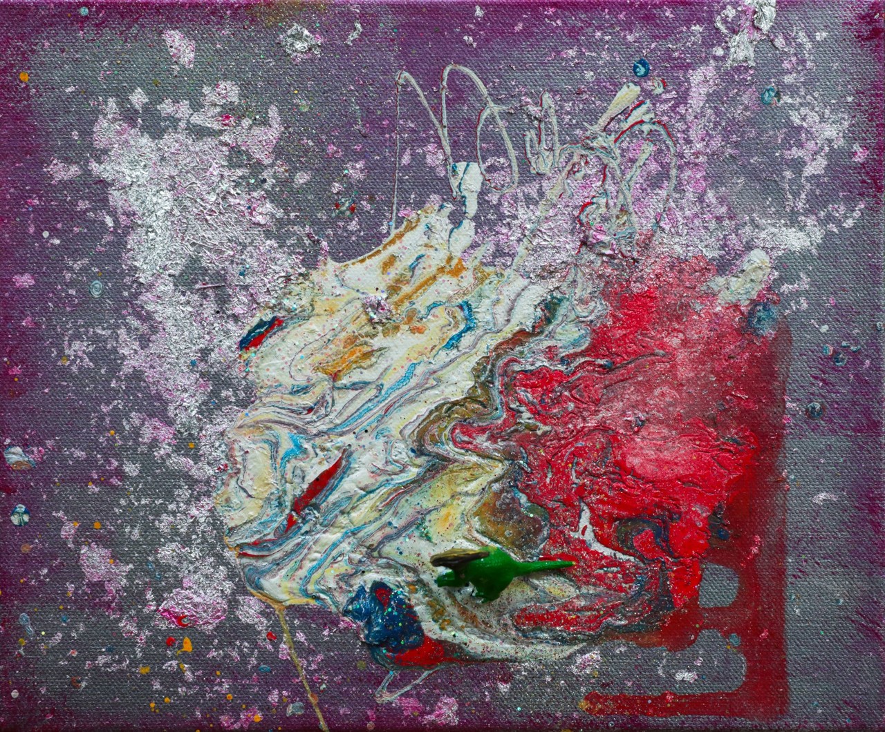 Aelita Andre, The Colliding Galaxy of the Cosmic Bridge, 2017, Mixed media, 25.4 x 30.5 cm, AA 007