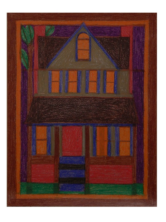 Untitled (House), c. 1968-70, Oil pastel on paper, 66 x 50.8 cm, EA 009