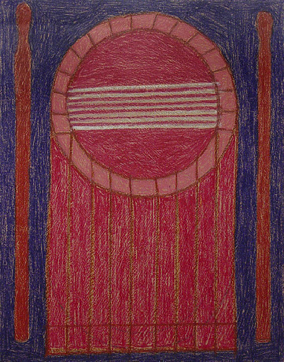 Untitled (Abstraction), c. 1968-70, Oil pastel on paper, 55.9 x 43.2 cm, EA 005