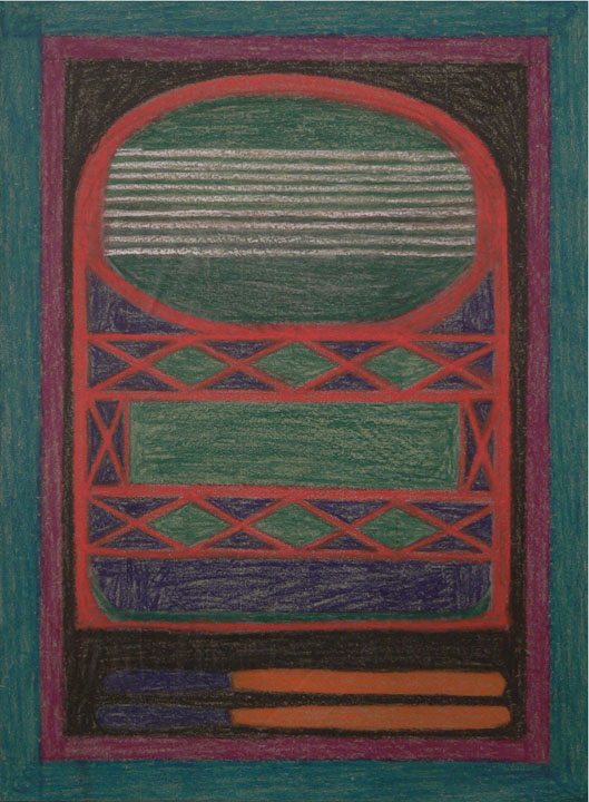 Untitled (Abstraction), c. 1968-70, Oil pastel on paper, 55.9 x 40.6 cm, EA 004