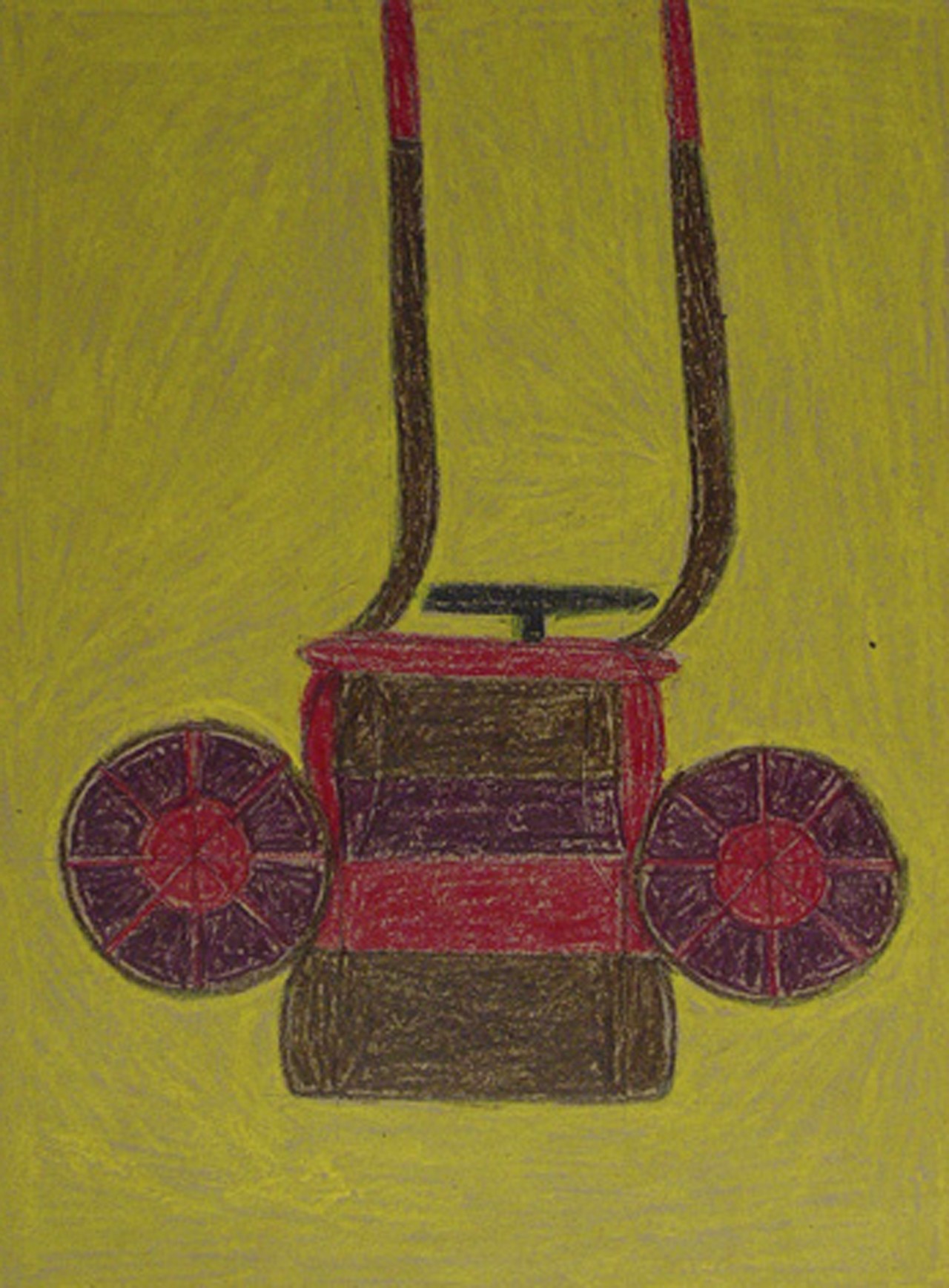Untitled; Lawn Mower, 1968-70, Oil pastel on paper, 63.5 x 43.2 cm, EA 003