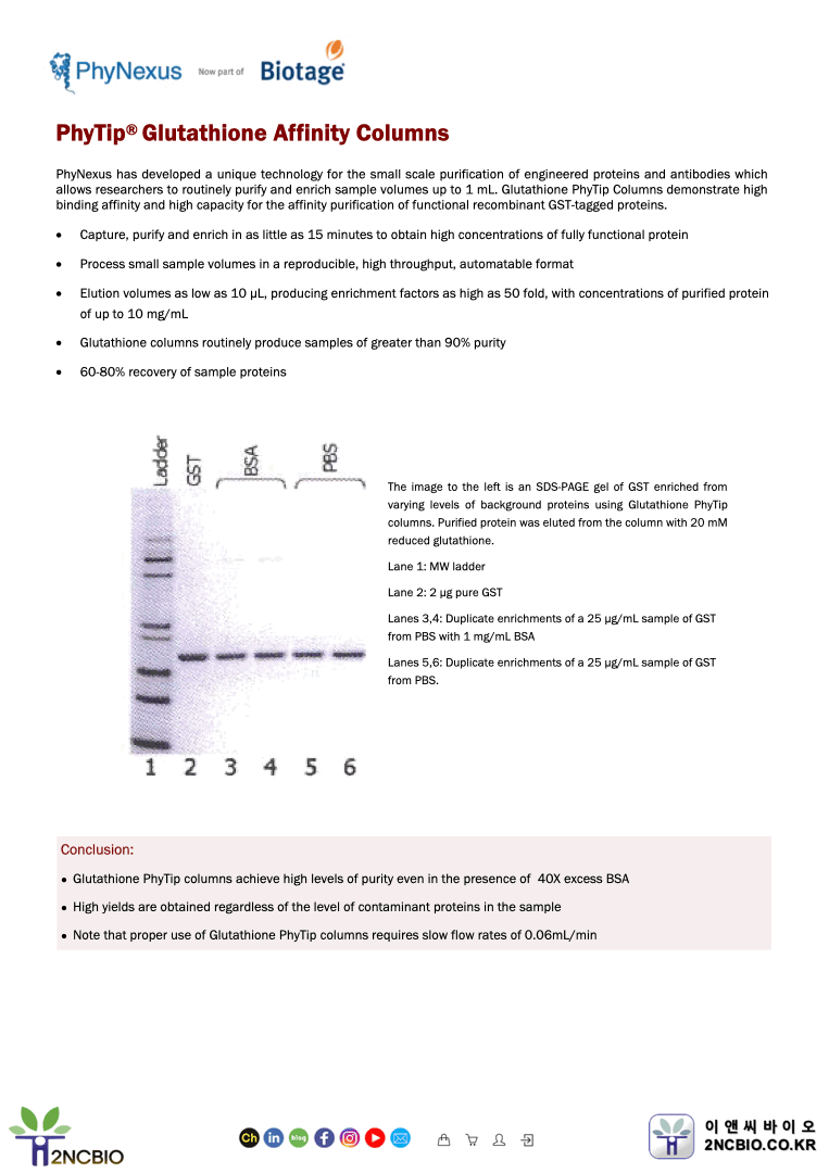Glutathione PhyTip Columns - GST-tagged Proteins : PhyTip Columns, Protein  & Plasmid DNA Purification