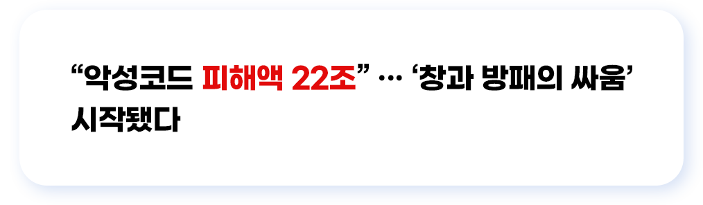 악성코드 피해액 22조, 창과 방패의 싸움 시작됐다