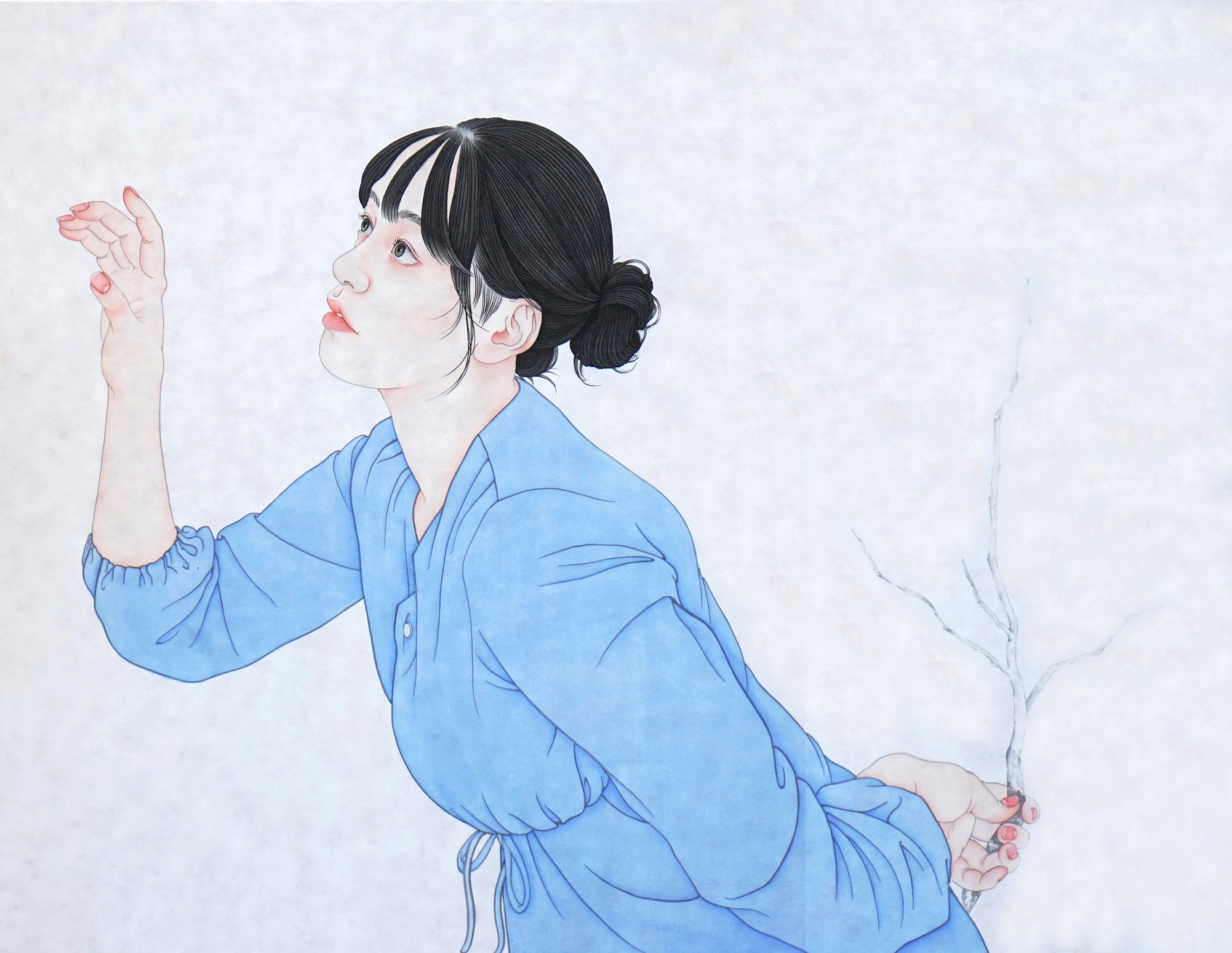 마주하는,90.9×72.7cm,견에채색,2020