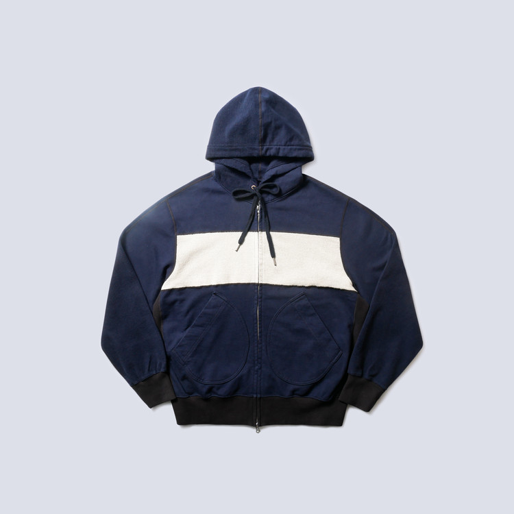 Blanket ZipUp Hoodie Navy BROWN FRONT DOOR