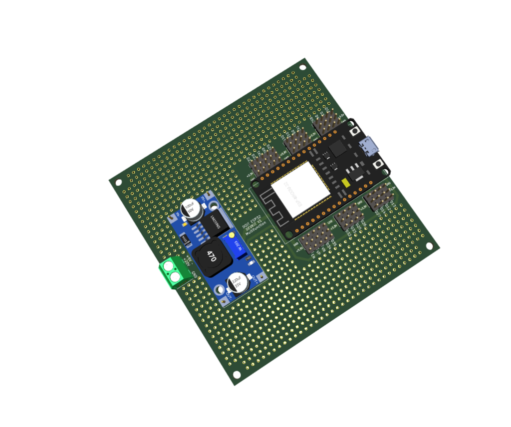 100mm x 100mm doit esp32 devkit v1 2 54mm multifunction pcb gerber