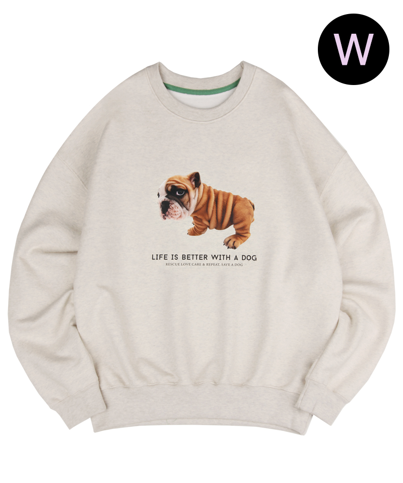 Shy Bull Dog Sweat Shirt_Oatmeal 파슨스 Parsons
