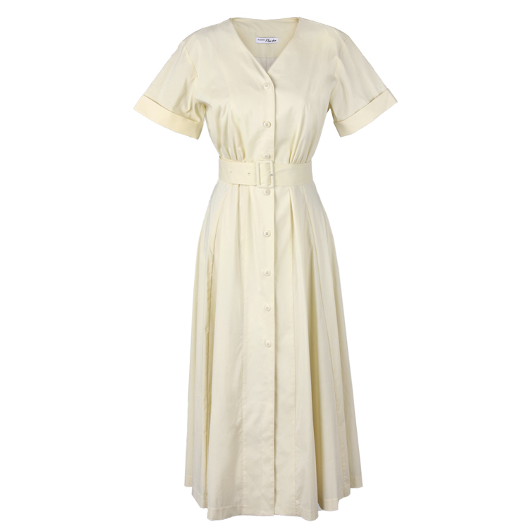 Cream.Belted Dress (PW2Q6OP04) 파슨스 Parsons
