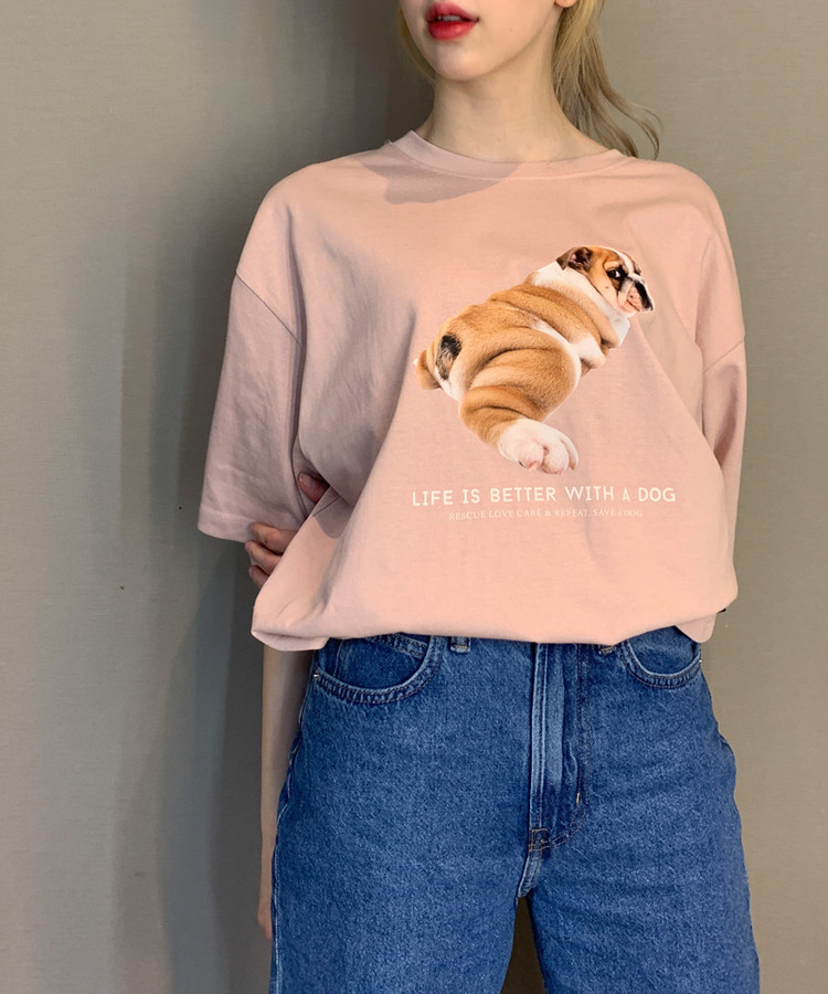 SHY BULL DOG TSHIRT 파슨스 Parsons