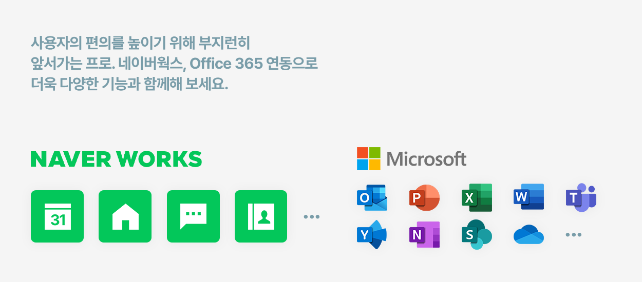 사용자의 편의를 높이는 네이버웍스, Office 365 연동.