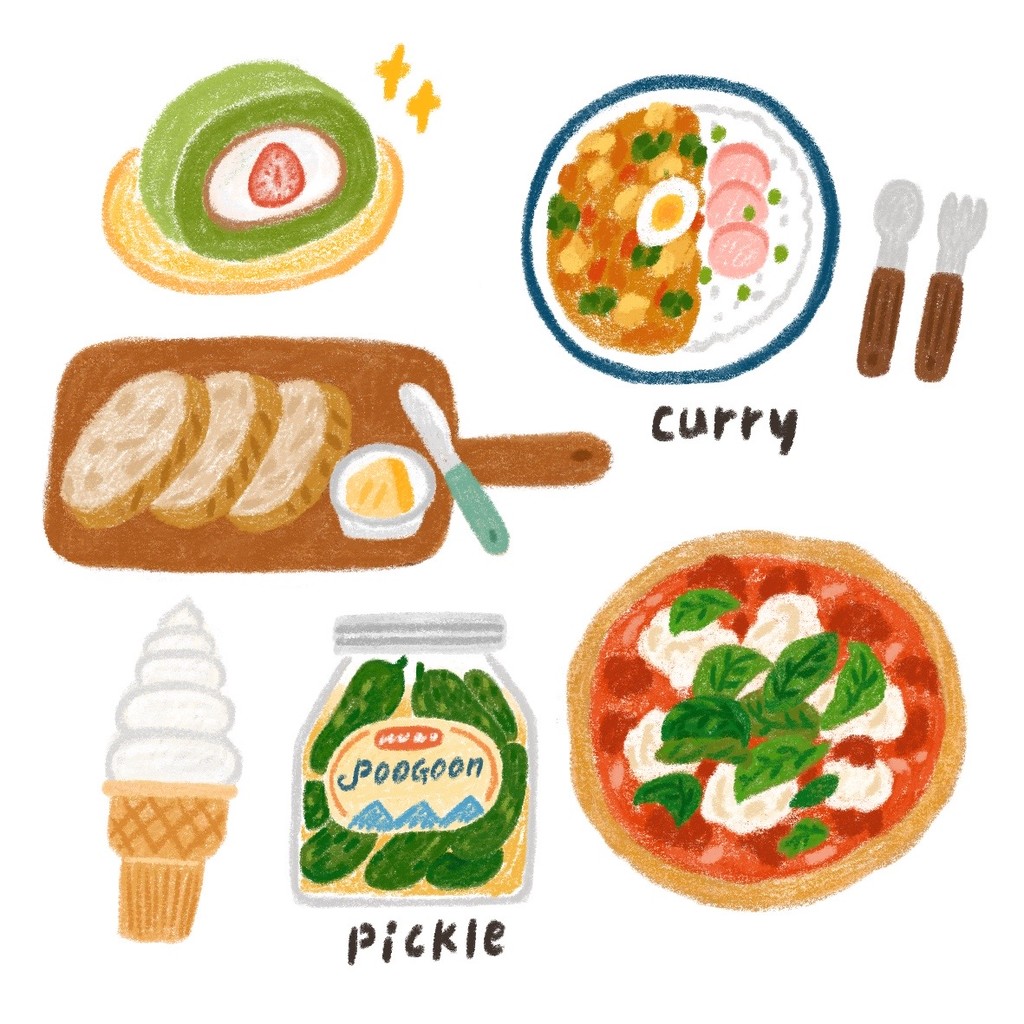 good note 8 kinds of stickers / Food episode.1 : myyumma