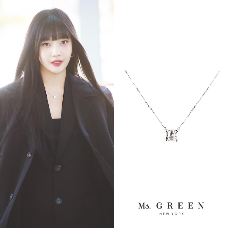 레드벨벳 조이, 르세라핌 채원, 엄지윤, 장예원 착용] 켈리 애셔 스터드 목걸이 (Kelly Asscher Stud Necklace)  : Ms.Green 미스그린