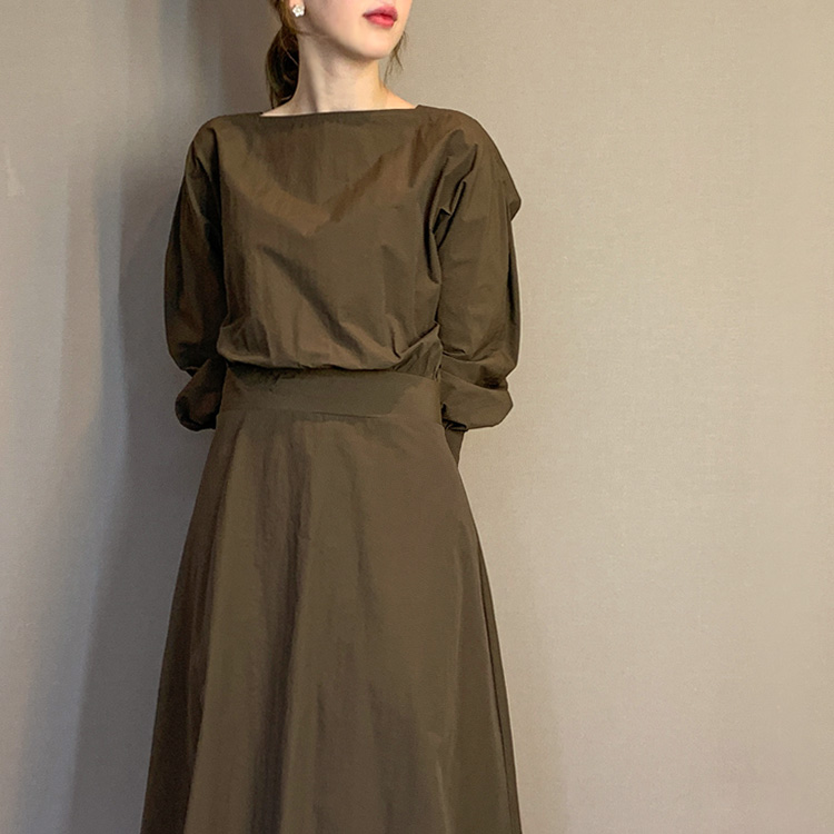 Boat Neck.Flare Dress (MSPQ9OP03) 파슨스 Parsons