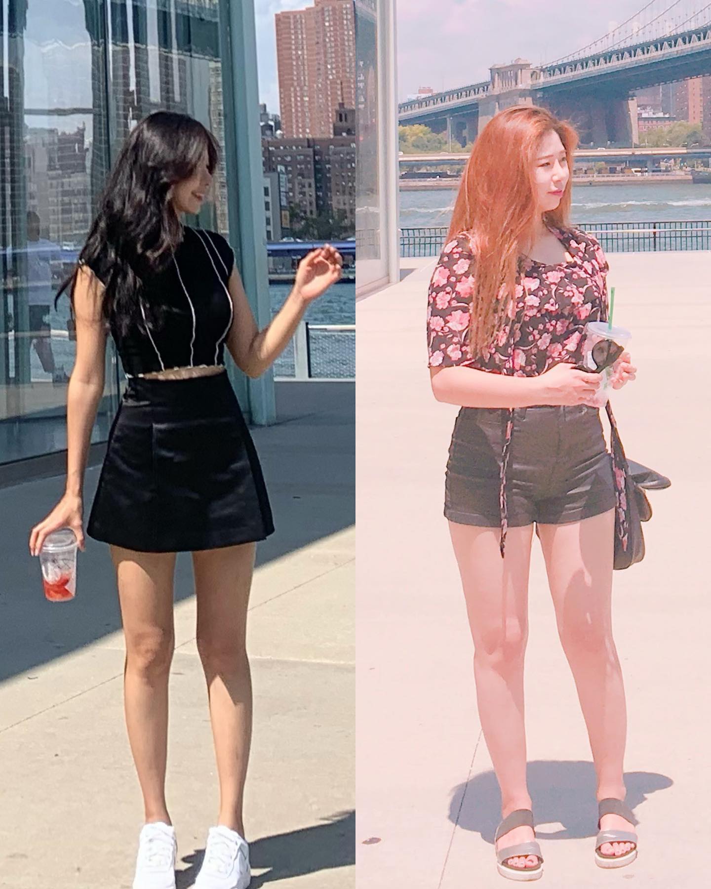 같은 장소 다른 연도. before & after 를 공개하며 다이어트 운동 꿀팁을 공유하고 있다. 현재는 163cm에 49kg 정도.