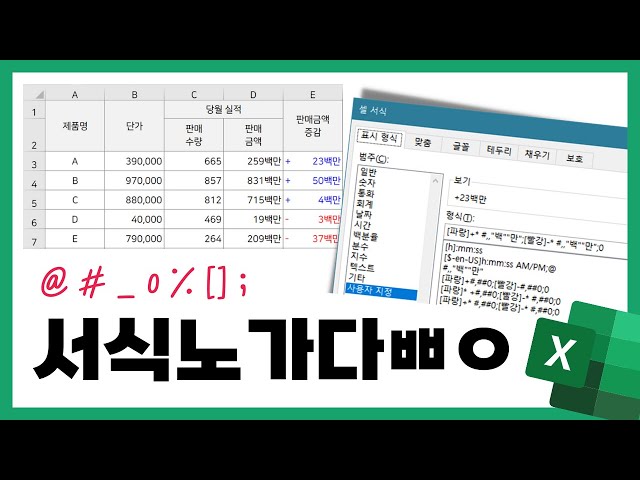 엑셀 셀서식 총정리 (#,##0 @@ yyyy-mm-dd [빨강] [파랑] 등) : 공여사들 직장인, 실무 엑셀 | 기초, 실전 ...