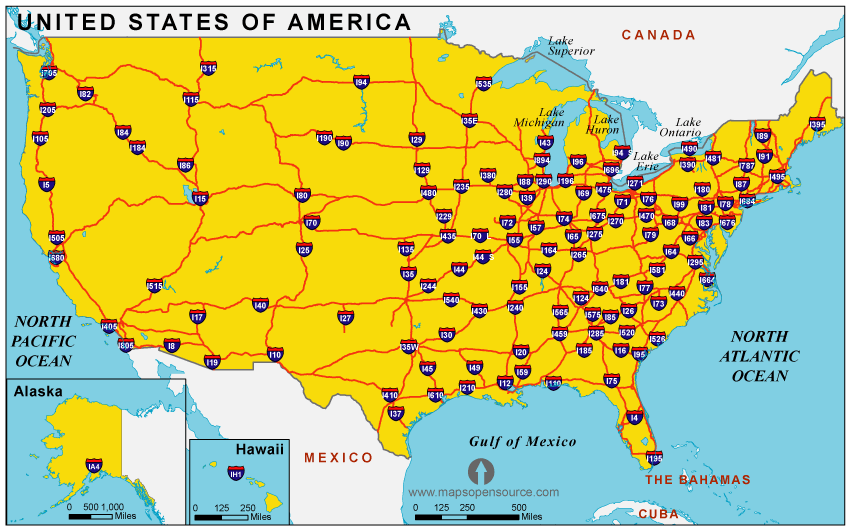 Map Of Us Interstate Highways Map Us Map Highway Map Hot Sex Picture 5250