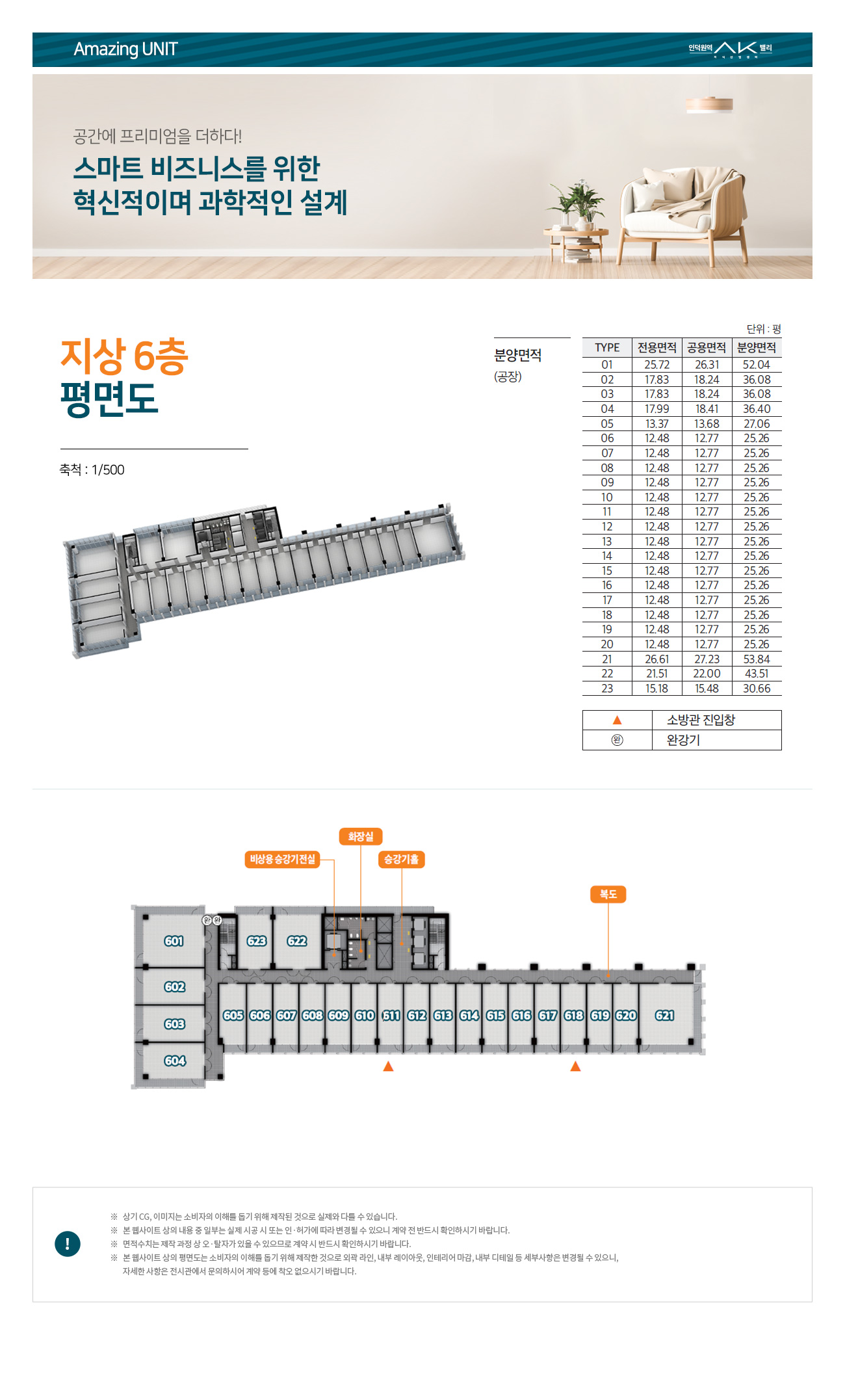 안양 평촌 AK밸리  지상6층 지식산업센터 23개 호실 