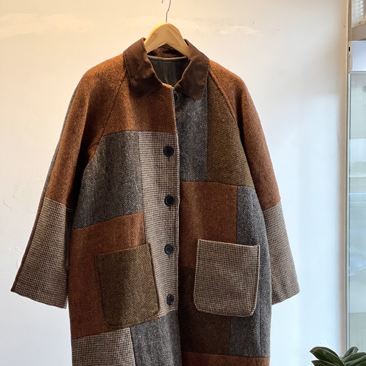 Harris tweed Patchwork Single Coat : 커넥티드도어 connected door