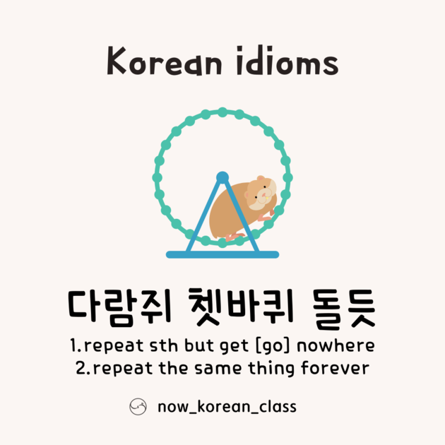 다람쥐 쳇바퀴 돌 듯 : Lots of information for Korean study