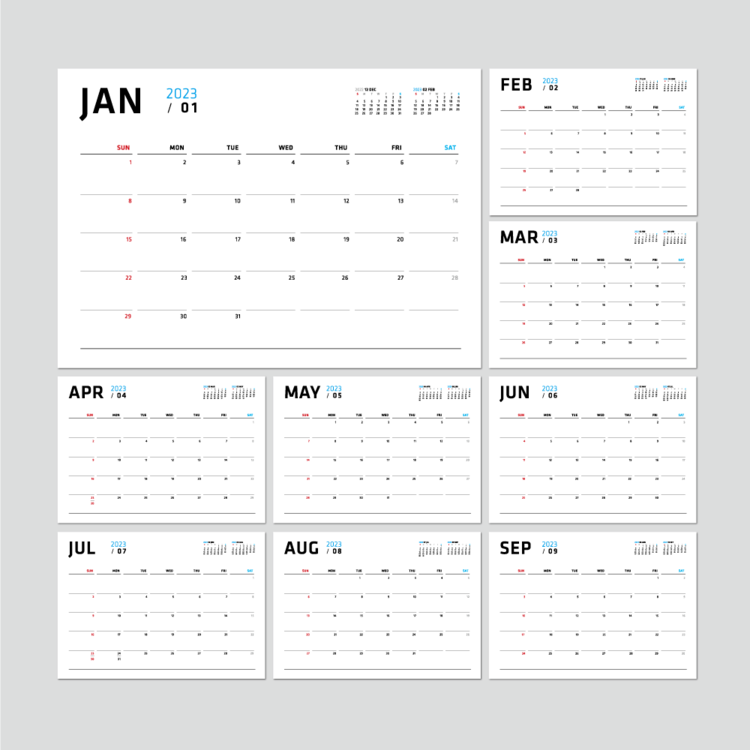 2023년 Monthly Calendar (Pdf 다운로드) : 마이오테이블 Myotable