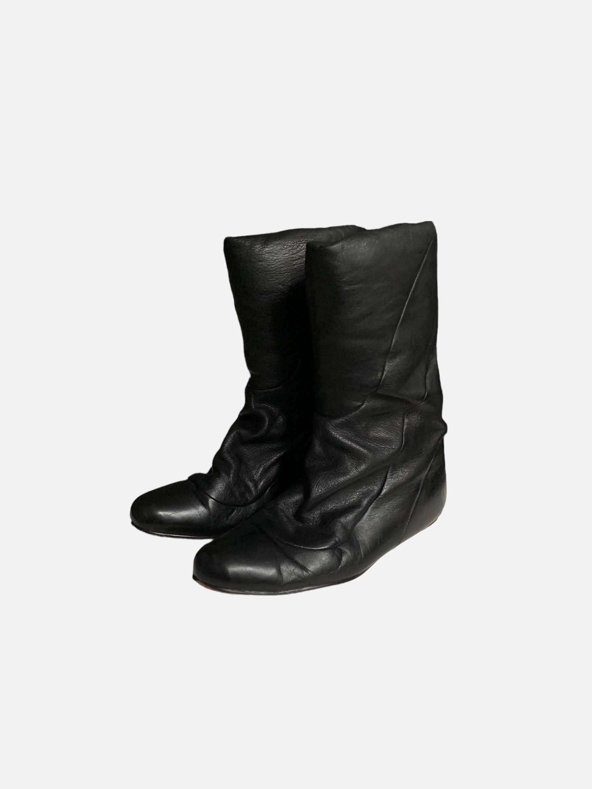 ZUCCA leather spiral padding boots : TAAU