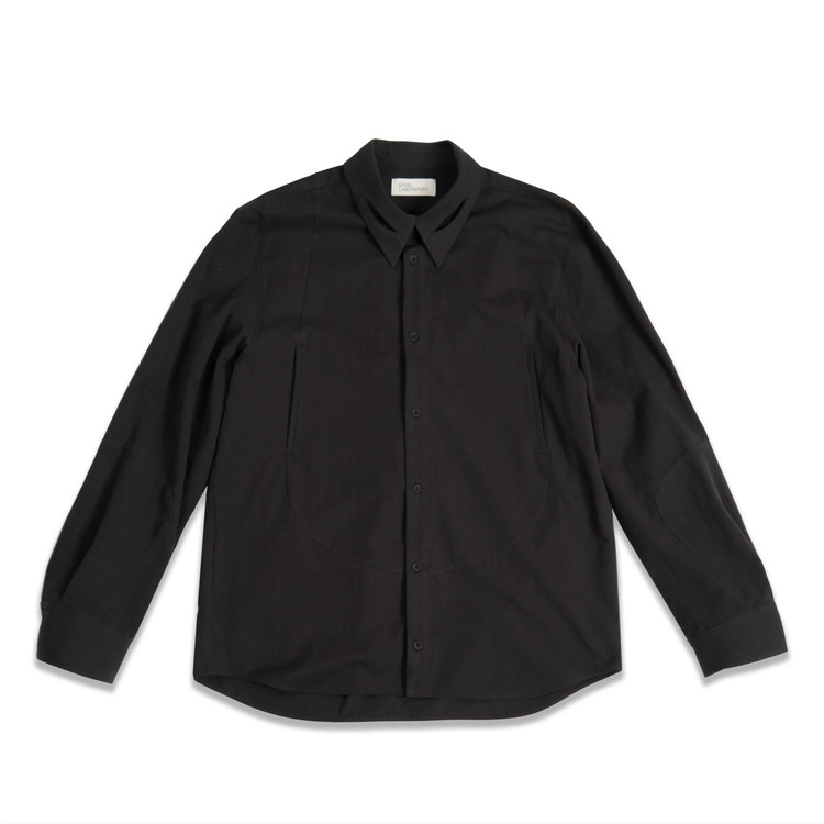 INDEX 2 SLASHED COLLAR SHIRT (BLACK) Easel,Laboratory
