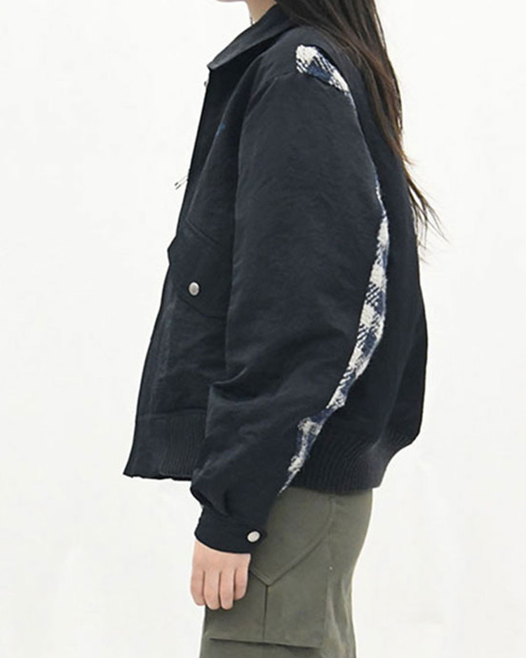 6 FLOWERS BOMBER JACKET (NAVY) : THE MUSEUM VISITOR