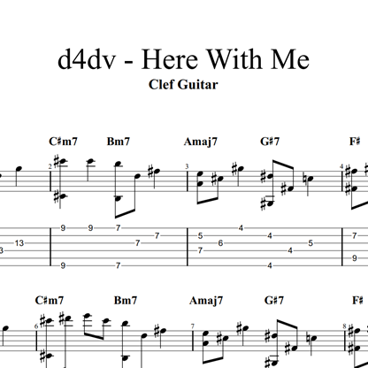 Here With Me - d4vd, Fingerstyle Guitar