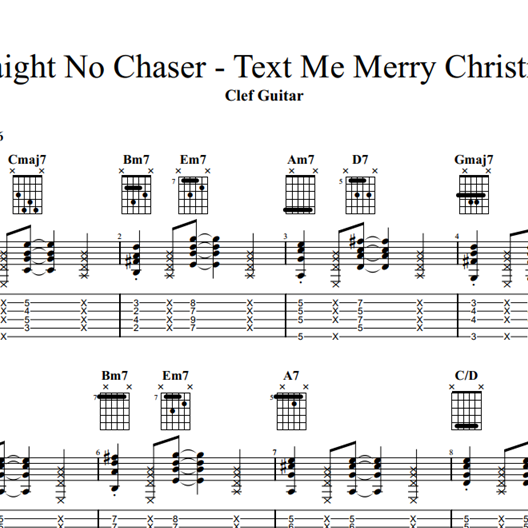 Straight No Chaser Text Me Merry Christmas Clef Guitar