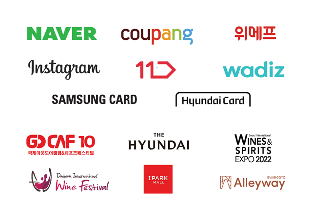 Clients and customers of Bilpo, e.g. Naver, Coupang, WeMakePrice, Instagram, 11 Street, Wadiz, Go CAF, etc