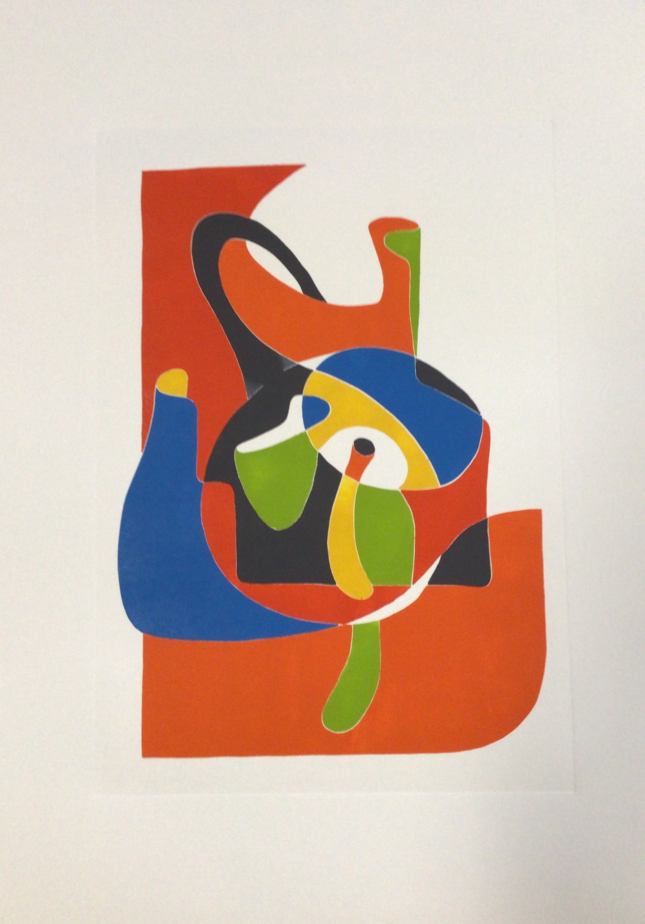 Silvio Pozzati  black swan  woodcut  70 x 50 cm  2022