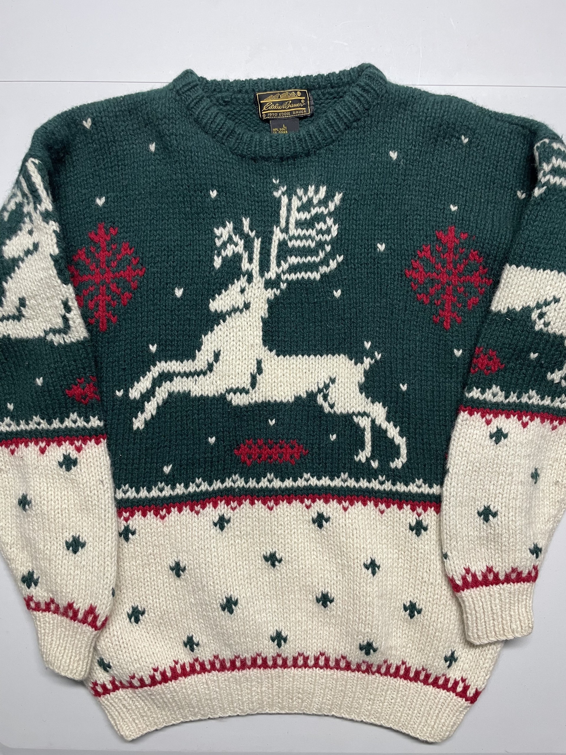 90s Eddie Bauer Wool Rudolph Nordic Sweater (105-107 Size) : Share the vibe