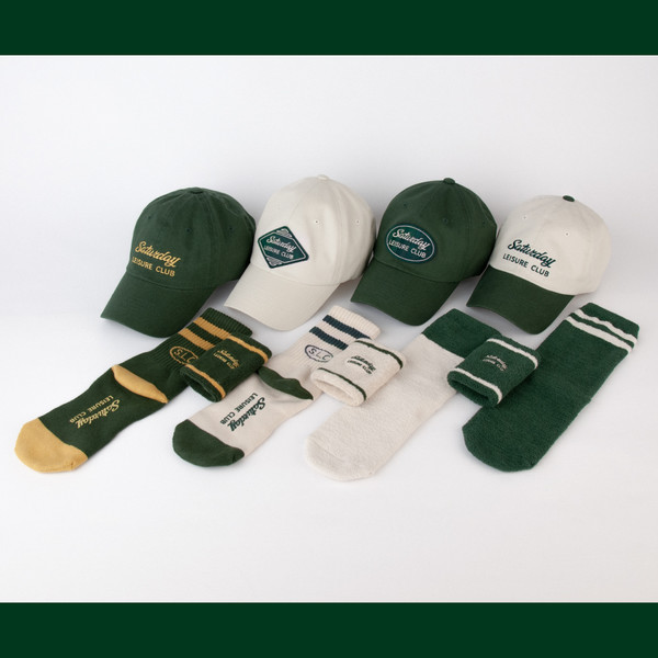 ◆SATUR◆ Leisure Stripe Socks British Racing Green Mustar SATURDAY LEISURE CLUB] Leisure Stripe Socks - British Racing