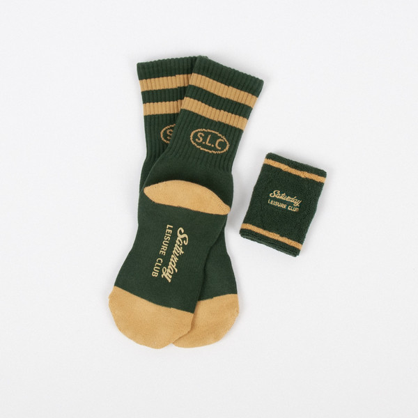 SATURDAY LEISURE CLUB] Leisure Stripe Socks - British Racing