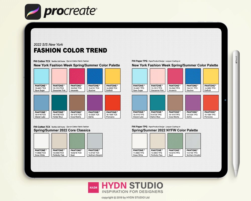 2022 Spring/Summer New York Fashion Trend Color Swatches / 28 Color ...