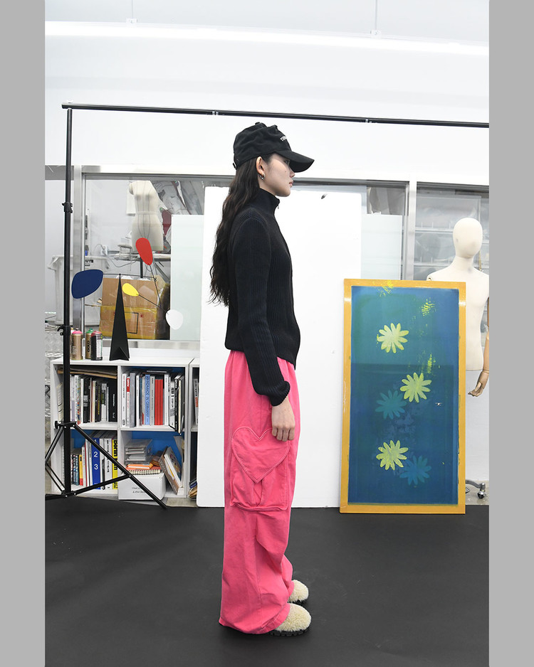 [THE MUSEUM VISITOR]★HEART POCKET DYEING PANTS HEART POCKET DYEING PANTS (PINK) : THE MUSEUM VISITOR