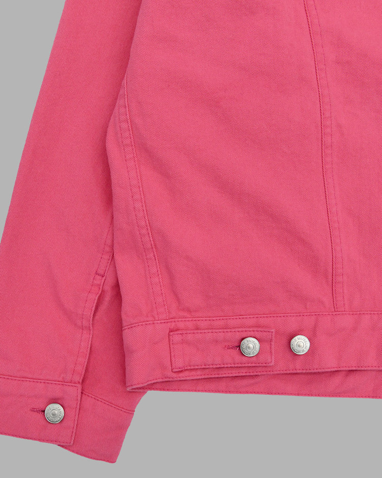 HEART POCKET DYEING TRUCKER JACKET (PINK) : THE MUSEUM VISITOR