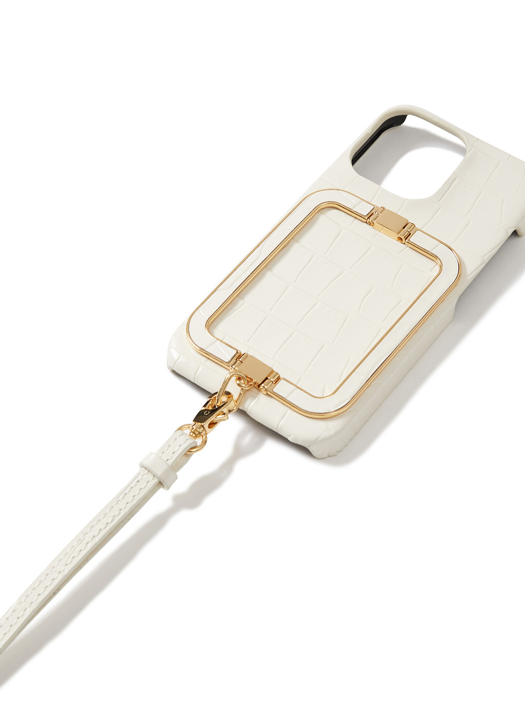 Phone Case with Leather Strap - Ivory