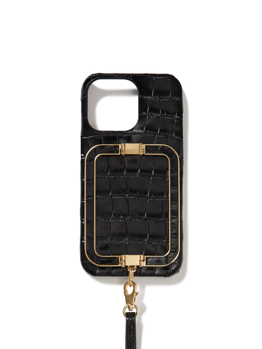 Phone Case with Leather Strap - Black