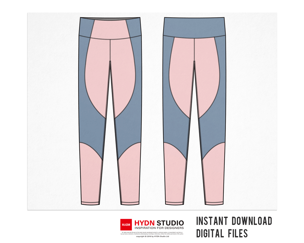 sports-tights-shaping-waist-flat-sketch-hydnstudio