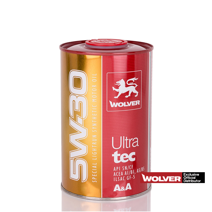 [공식수입원 - 휘발유 전용] Wolver UltraTec A1 5W30 / 울버 울트라텍 A1 엔진오일 1리터*12(12리터 ...