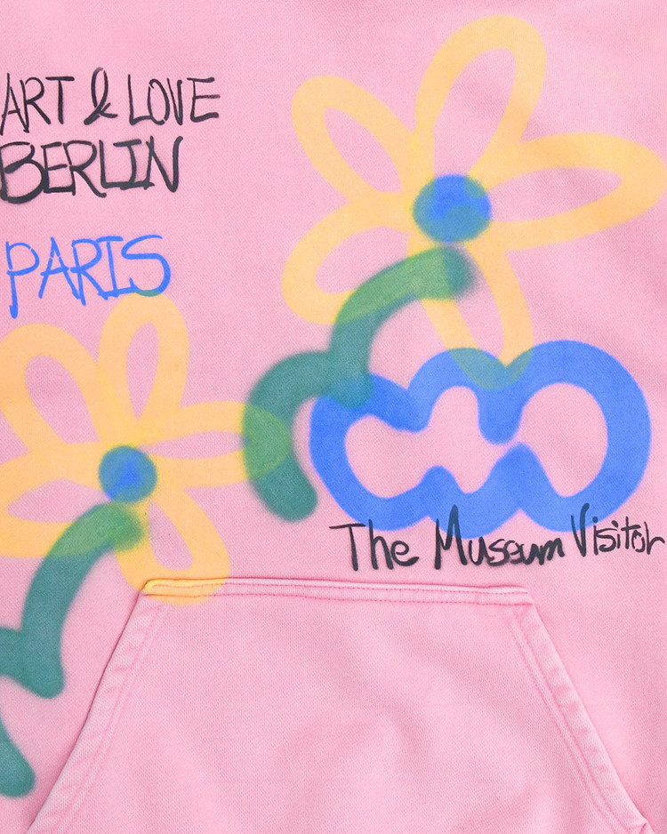 THE MUSEUM VISITOR★韓国★LOVE MULTI SPRAYED PRINTED HOODY LOVE MULTI SPRAYED PRINTED HOODY (GREY) : THE MUSEUM VISITOR