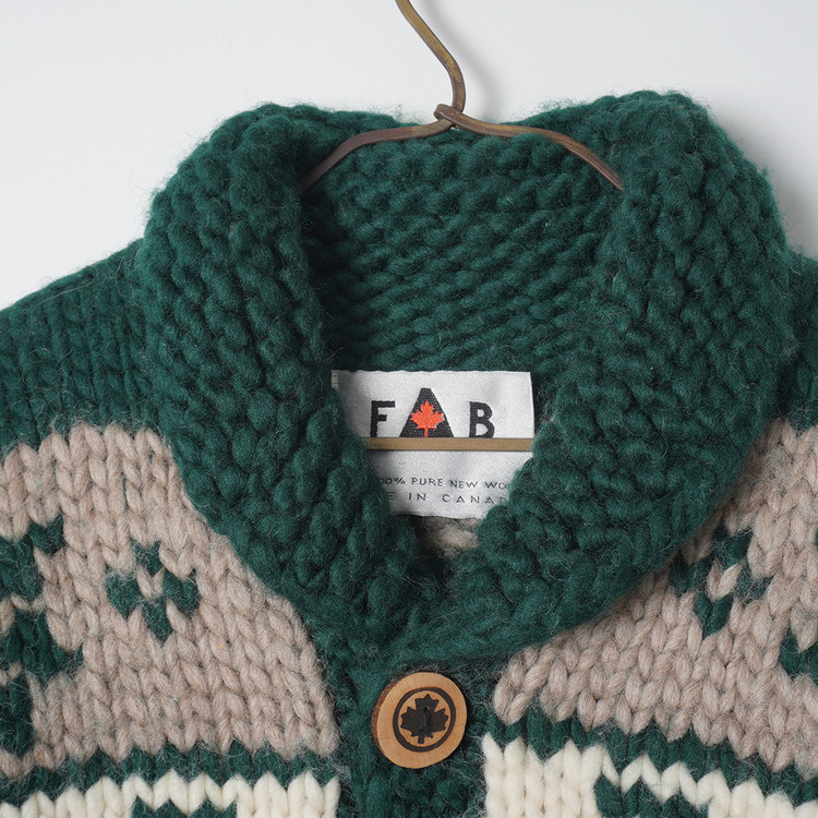カナダ製 FAB COWICHAN SWEATER 本格 カウチンセーター シェルボタン