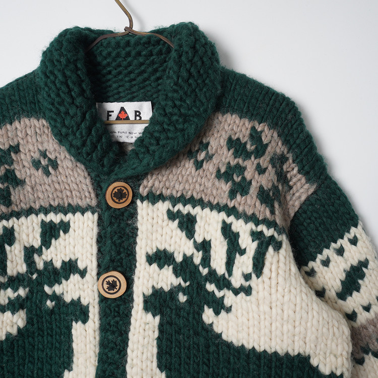 カナダ製 FAB COWICHAN SWEATER 本格 カウチンセーター シェルボタン
