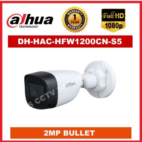 DAHUA DH-HAC-HFW1200CN-S5 CCTV Camera 2MP HD Smart IR Bullet 3.6mm 