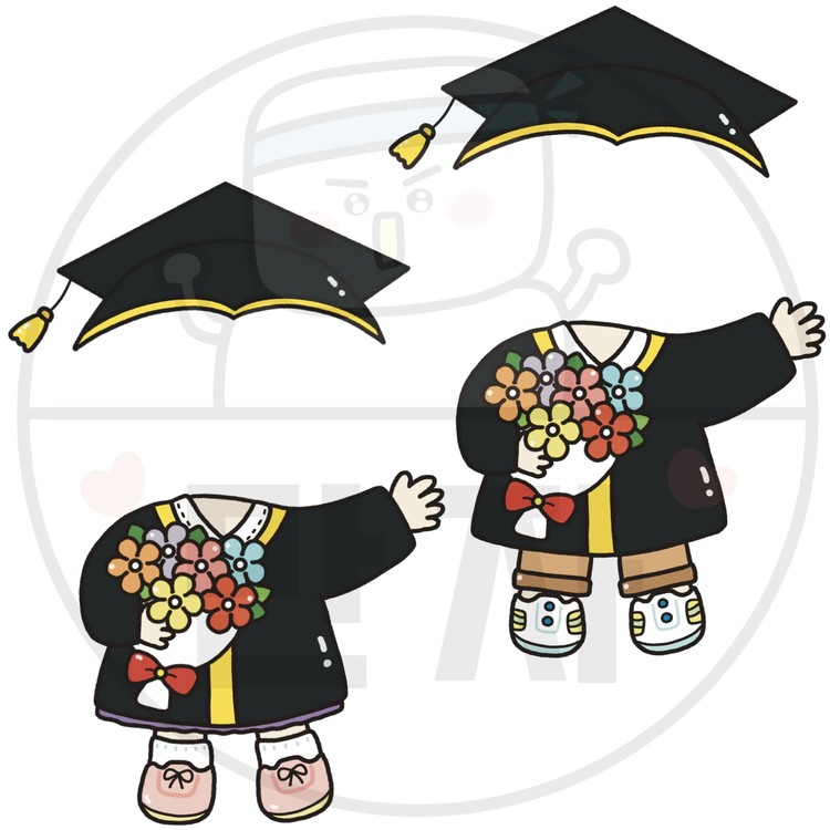 [졸업/수료 합성도안] 꽃다발 남녀 : 만자디자인