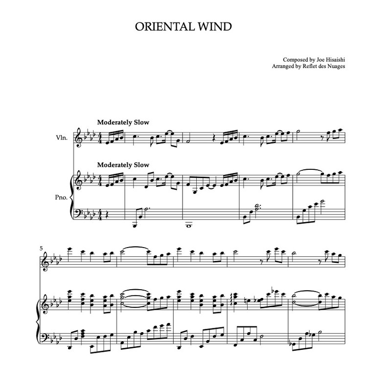 TRIO 楽譜] Oriental Wind - ヴァイオリン、チェロ、ピアノ