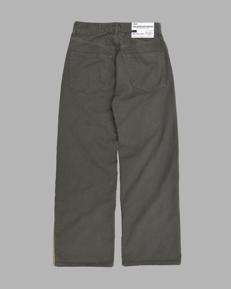 [THE MUSEUM VISITOR]★SPRAYED OBLIQUE LINE INCISION PANTS SPRAYED OBLIQUE LINE INCISION PANTS (KHAKI) : THE MUSEUM VISITOR
